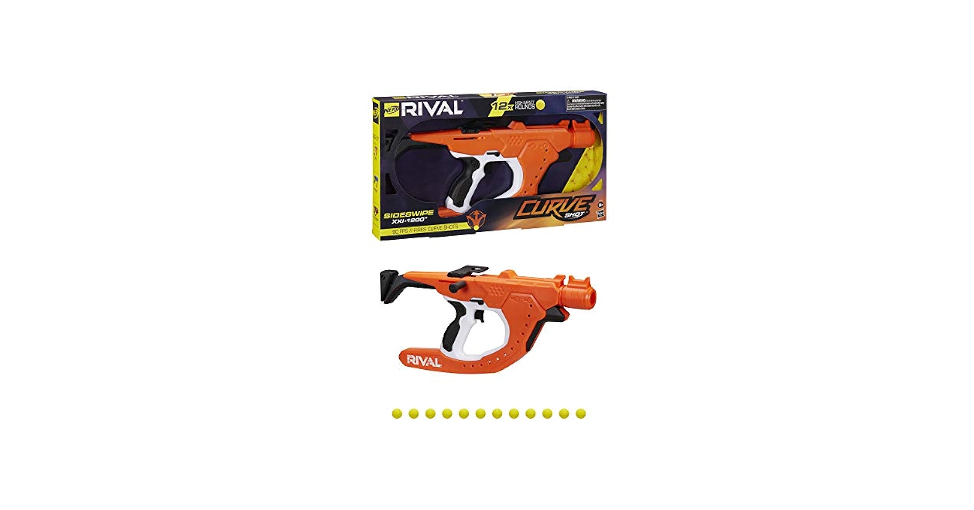 Amazon.com: Nerf Rival Curve Shot Sideswipe XXI-1200 Blaster